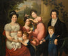 Family portrait, believed to be the Borbone-Spagna family; Maria Isabella with her husband francis i of the two sicilies, with their children