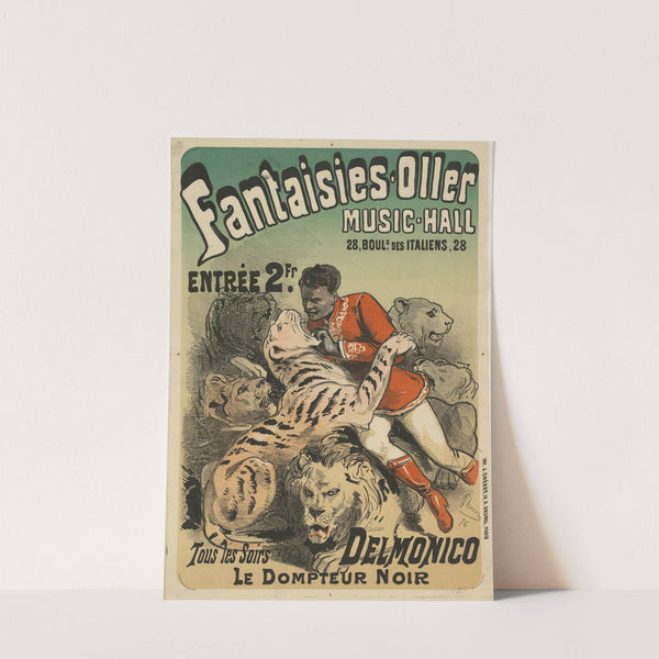 Fantasies-Oller-Music-Hall… Delmonico, le Dompteur noir (1876) by Jules Chéret