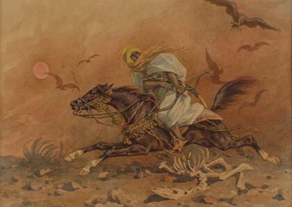 Faris galloping on a horse