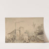 Farm House by a River with Figures by Louis Gabriel Moreau