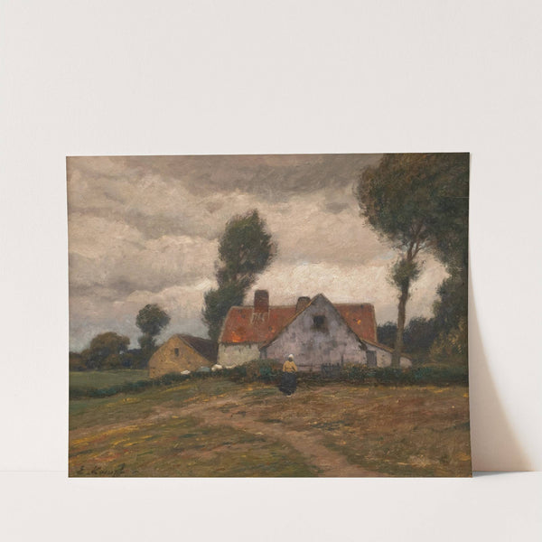 Farm in stormy landscape by Eugen Kampf