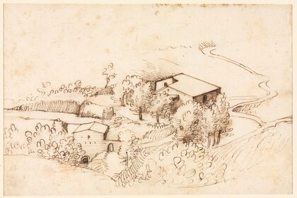 Farm with Trees in a Hilly Landscape (1567)