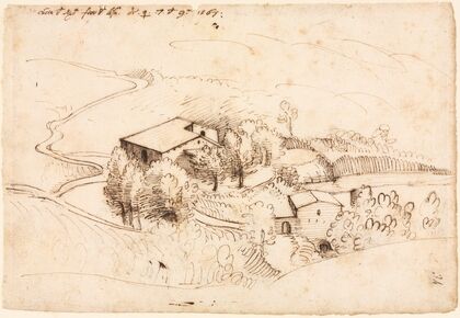 Farm with Trees in a Hilly Landscape (1567)