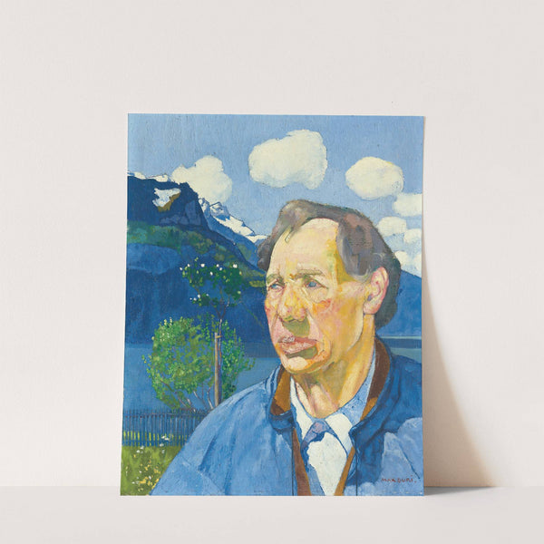 Farmer In Front Of Lakescape by Max Buri