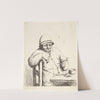 Farmer, sitting at a table with a pipe in his hand (1672) by Adriaen van Ostade