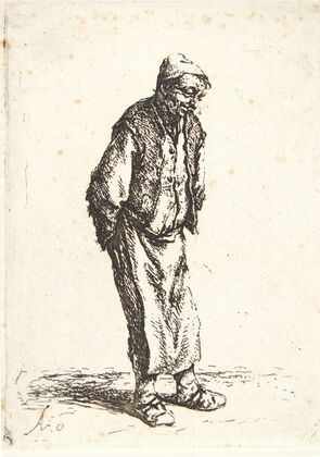 Farmer with his hands behind his back