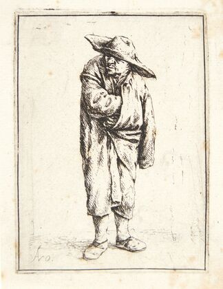 Farmer with one hand in his coat