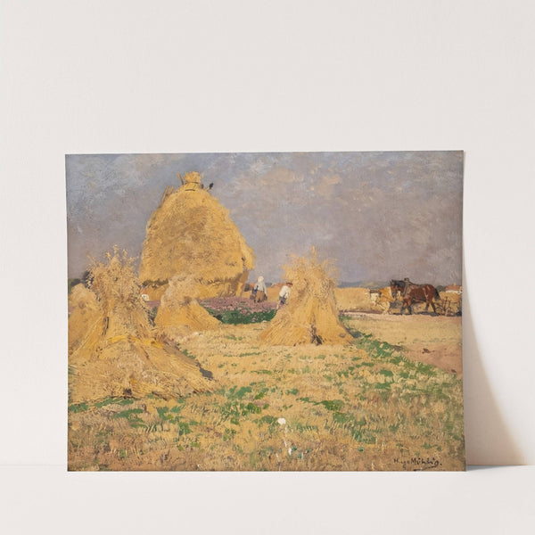 Farmers harvesting hay by Hugo Mühlig