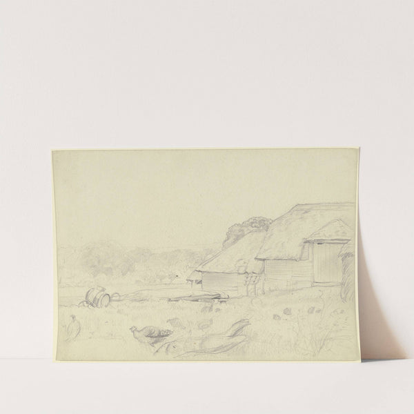 Farmstead with chicken by Otto Scholderer