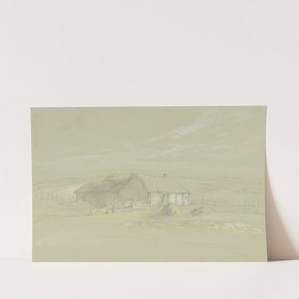Farmstead with straw roof by Wilhelm Amandus Beer