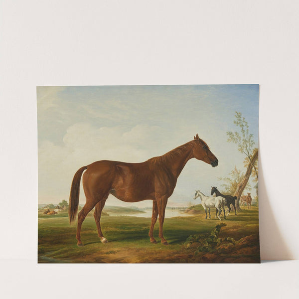 Fashion in a Landscape with Horses Beyond (1855) by Henri Delattre