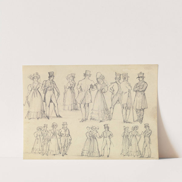 Fashionable Men and Women Conversing (ca. 1827) by Joseph Nash