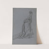 Fashionable Young Woman Stepping Forward (1890s) by French School