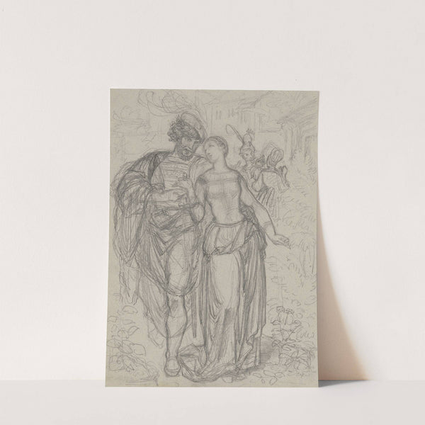 Faust und Gretchen, im Hintergrund Marthe und Mephisto by Ferdinand Fellner