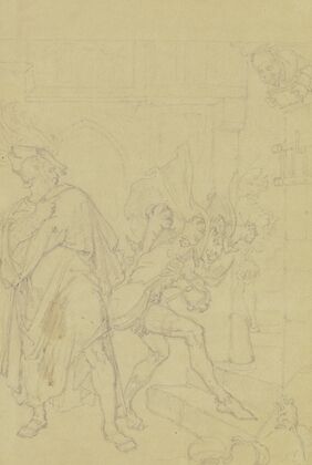 Faust und Mephisto vor Gretchens Haus