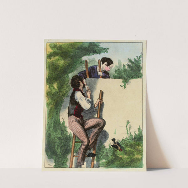 Faut que je voye après mon poulet. voyons Monsieur Charmé ne fais pas de bêtises (1840-1841) by Paul Gavarni