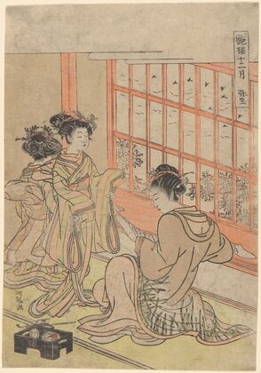 Feburary (Yayoi), Geisha at Tea House Window
