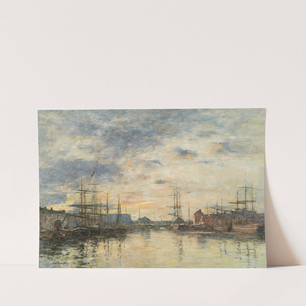 Fécamp, Le Bassin au coucher du soleil (1894) by Eugène Boudin