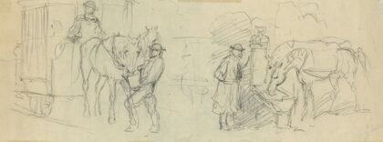 Feeding and resting horses