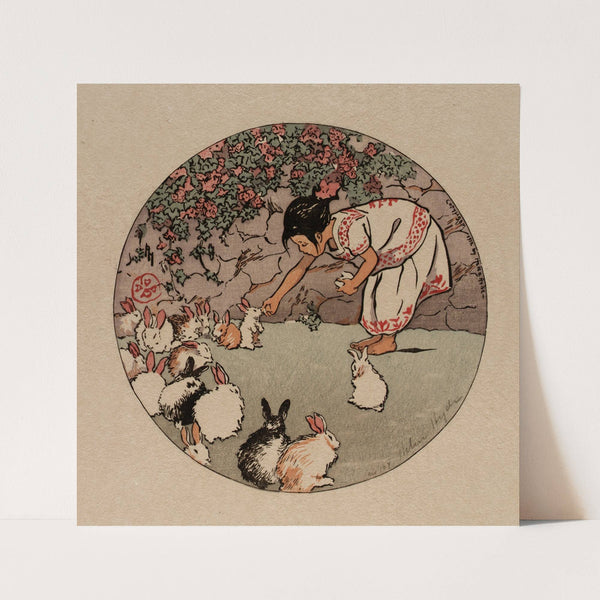 Feeding the Bunnies (1912) by Helen Hyde