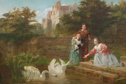 Feeding the swans