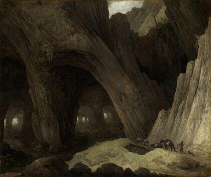 Felsenhöhle mit Maultiertreibern