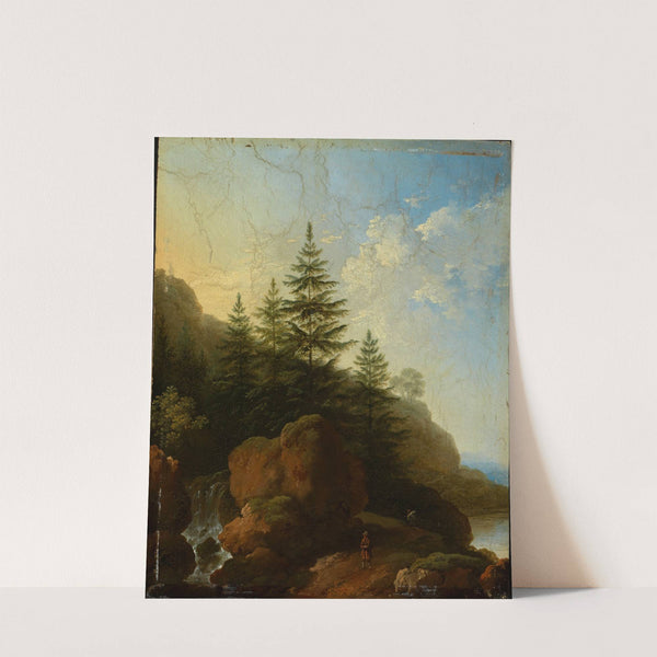 Felsige Gebirgslandschaft mit Wasserfall by Christian Wilhelm Ernst Dietrich