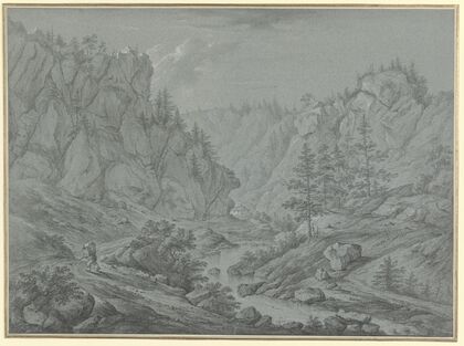 Felsiges Tal mit hohen Tannen (Martinet de Roches)