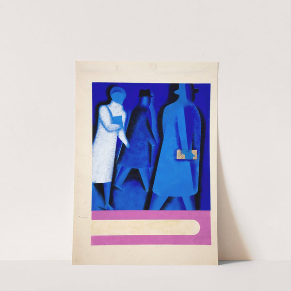 Female and male figures walking at night by Tom Gentleman