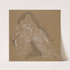 Female &#8211; Drapery Study of Two Seated Figures by Sir Edward Coley Burne-Jones
