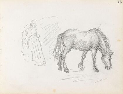 Female figure and horse (between 1865 and 1872)