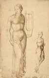 Female Figure Holding a Cithara and a Male Figure (1440)