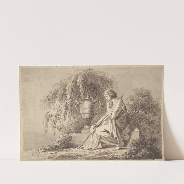 Female Figure Seated Beside an Urn by Circle of Angelica Kauffmann