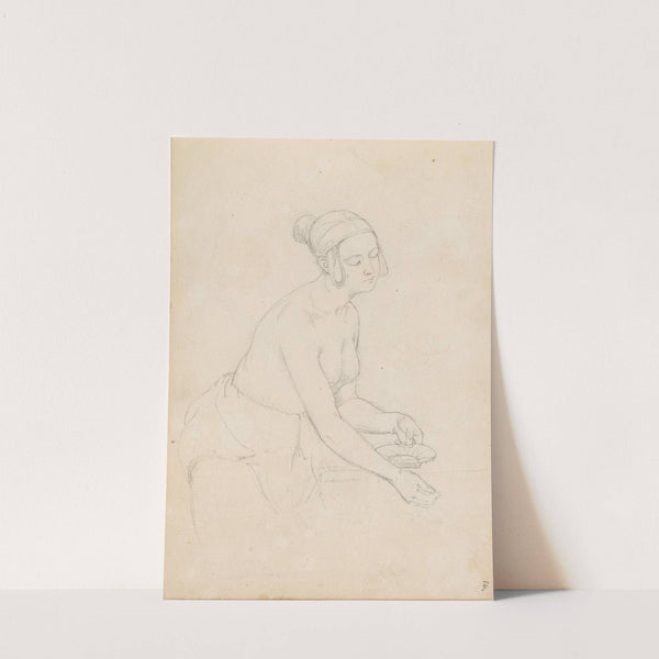 Female figure with a shell (Probably 1838 or 1839) by Adolph Tidemand