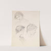 Female - Head Study of a Girl (Three Studies) by Sir Edward Coley Burne-Jones