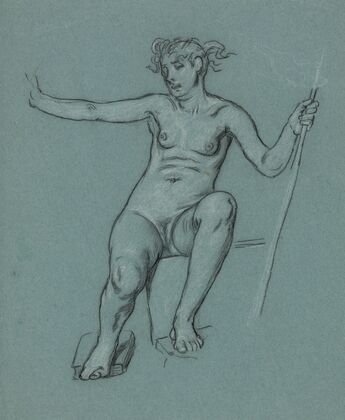 Female nude, seated