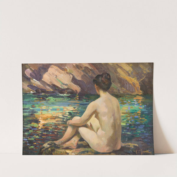 Female Nude Seated on a Rock – Reflections by Alexander Carruthers Gould