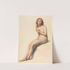 Female Nude, Seated, Three Quarter View from Front by William Mulready