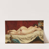Female Nude Sleeping on a Sofa in Front of a Red Curtain by William Etty