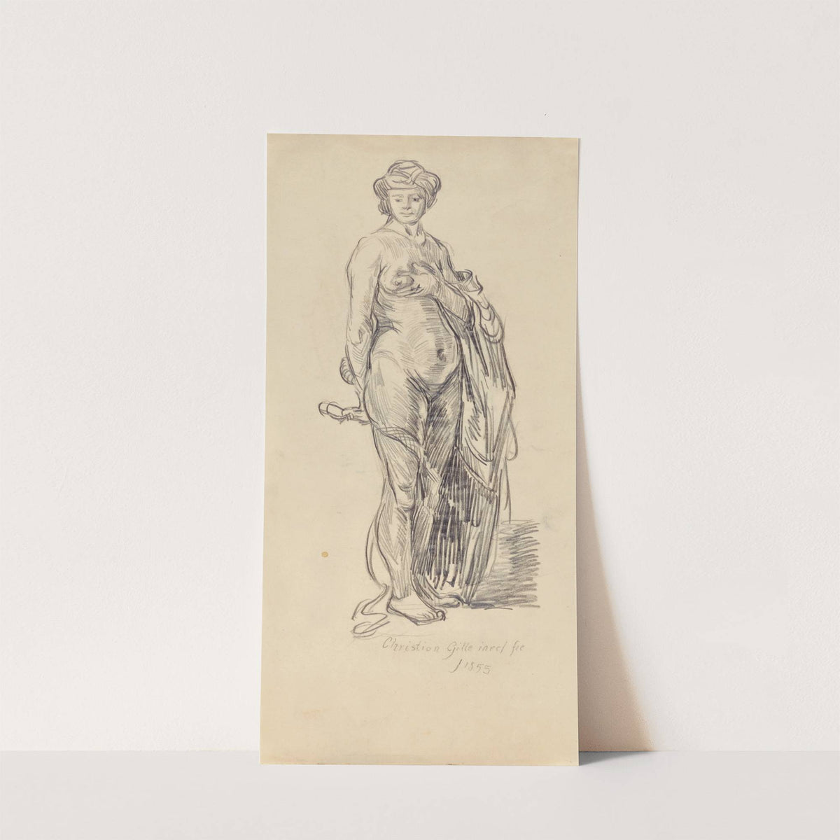 Female Nude with a Turban by Christian Friedrich Gille