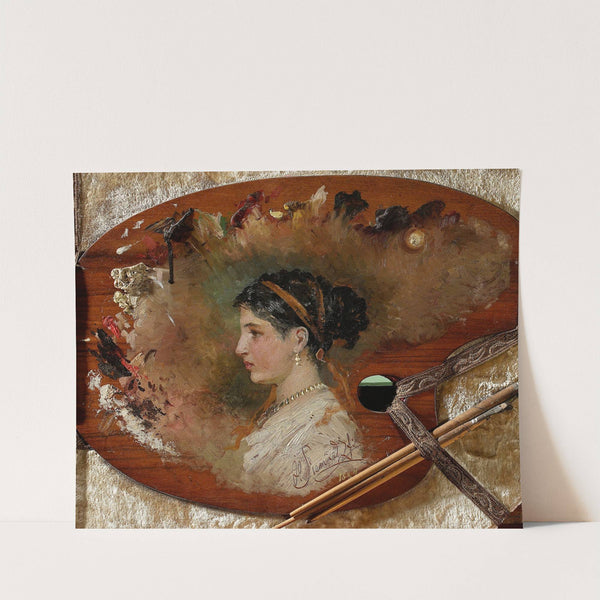 Female portrait on the painter’s palette (1887) by Henryk Siemiradzki