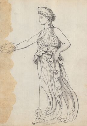 Female Victory Figure Striding forward Holding a Wreath