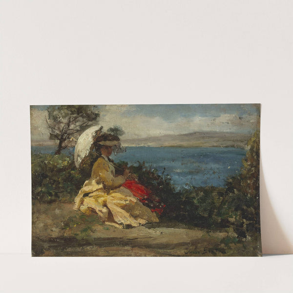 Femme à l’ombrelle, baie de Douarnenez (1870-1875) by Jules Breton