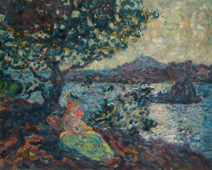 Femme assise au bord de la mer (1902)