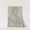 Femme assise avec coiffe nouée sous le menton et capeline (1857-1867) by Anaïs Colin-Toudouze