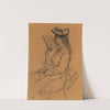 Femme assise de profil à l’éventail by Félicien Rops