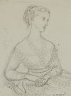Femme assise tenant un éventail replié (1868)