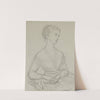 Femme assise tenant un éventail replié (1868) by Anaïs Colin-Toudouze
