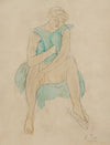 Femme assise vêtue de bleu. Psyché (circa 1900)