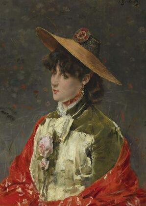 Femme Au Chapeau De Paille